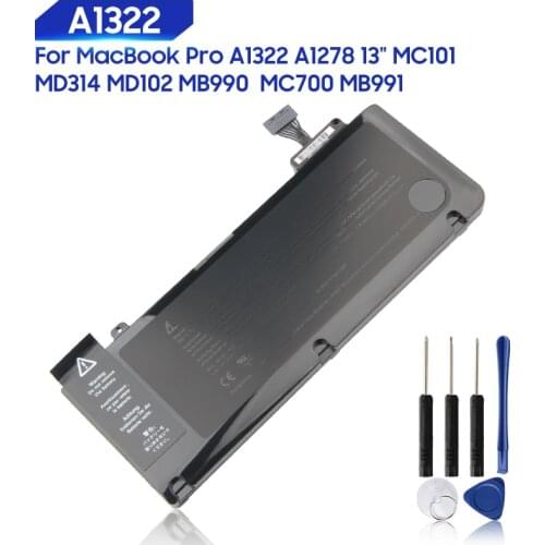 Original Replacement Battery For Mac MacBook Pro A1322 A1278 13" MC101 MD314 MD102 MB990 MB991 MC700 Genuine 63.5Wh