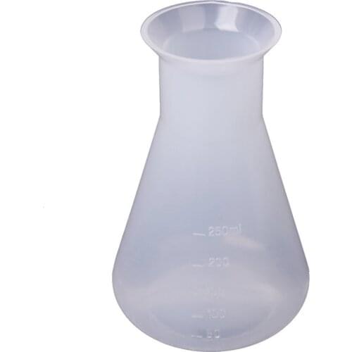 Plastic Transparent laboratory chemical Erlenmeyer flasks Container Bottle - 250 ml