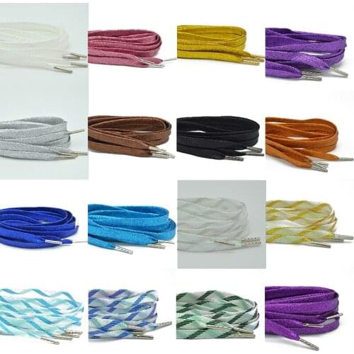 1Pair Flat Shoelaces Silver Metal Head Laces Camping Shoelaces Strings 115cm Metallic Glitter Shiny Gold Shoelace Shoe Lacing