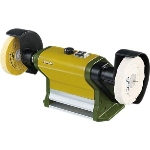 PROXXON mini magic table polishing machine, household double head polishing machine, 140W 50/60Hz. 1000-3100 rpm