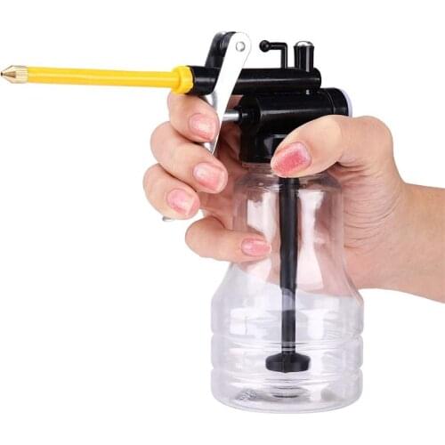 Long Mouth Transparent Metal Oil Can Oiler Lubrication High Pressure Pump Manual Oiling Grease Gun Plastic Machine Oil Pot Hose