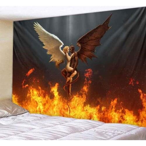 Psychedelic Wings Tapestry Fantasy Birds Wall Hanging Bohemian Hippie Mandala Home Wall Decoration Art Printed Yoga Mat