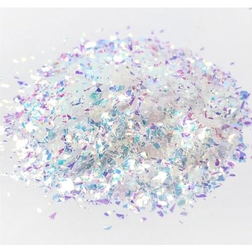 Iridescent glitter flakes 50g/bag Aurora Shattered Glass Glitter rainbow Flakes Nail Chunky Glitter Flakes, Resin glitter