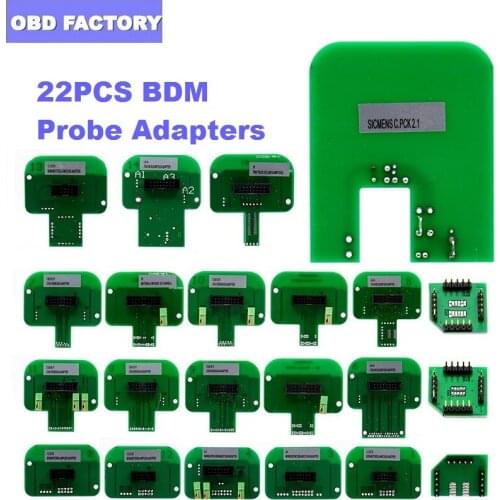 22PCS BDM Probe Adapters ECU RAMP For BDM Full Set LED BDM Frame ECU RAMP Adapters