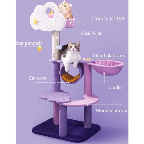 Cat Climbing Frame, Cat Litter, Cat Tree, One Solid Wood Scratching Post, Large Cat Toy, Cat Jumping Platform, Cat Supplies