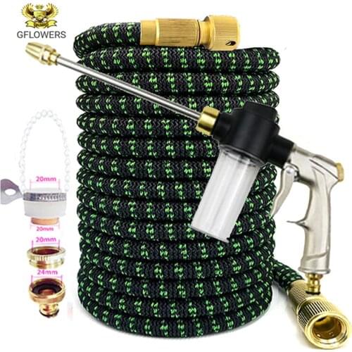 Expandable Magic Hose High Pressure Hose Car Wash Hose Adjustable Spray flexible Home Garden Watering Hose Cleaning Water Gun