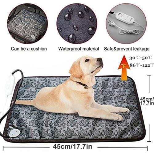 Adjustable Heating Pad For Dog Cat Puppy Power-off Protection Pet Electric Warm Mat Bed Waterproof Bite-resistant Wire