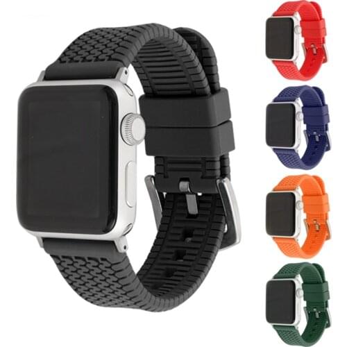 BEAFIRY For Apple Watch band 44mm 40mm Fluoro Silicone Rubber Strap for iwatch series 5 4 3 2 1 42mm 38mm Watchband Accessories