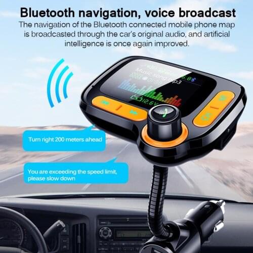 Handsfree FM Transmitter Car Modulator Bluetooth 5.0 Color Screen MP3 Player Car Kit Dual USB QC3.0 Quick Car Charge