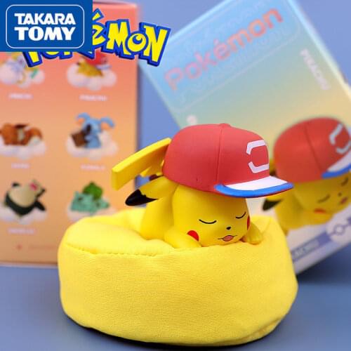 TAKARA TOMY Pokemon Column Decoration Trend Blind Box Pokemon Car Pikachu Model Doll Hand-made Toy