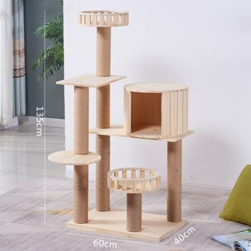 Solid wood cat trestle cat space capsule large cat trestle cat platform cat nest cat grabbing pole cat grabbing board pet wooden