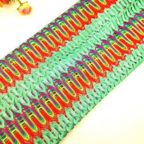 Knitting Lace Fabrics Zig Zag Wave Striped Lace Crochet Mesh Fabric Diy Fashion Cloth 150CM #1015