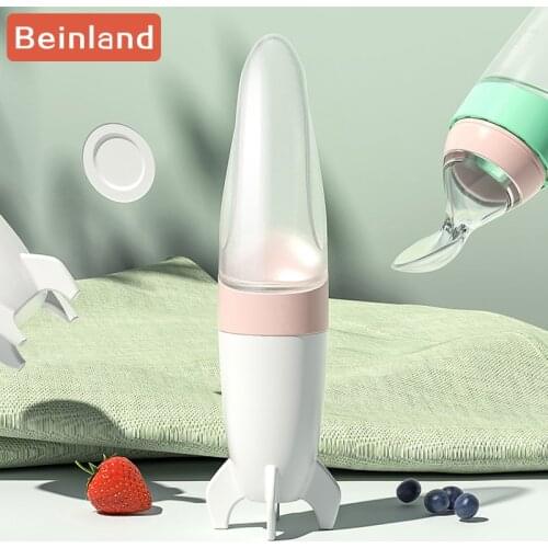Exprimidor de biberón de silicona para entrenamiento de bebé recién nacido, cuchara de arroz, suplemento alimenticio de cereales