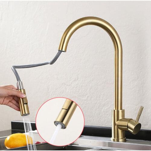 Pull Out The Smart Touch Kitchen Faucet Sensor Kitchen Sink Faucet Easy To Rotate Hot And Cold Water Switch Mixing Faucet Sensor