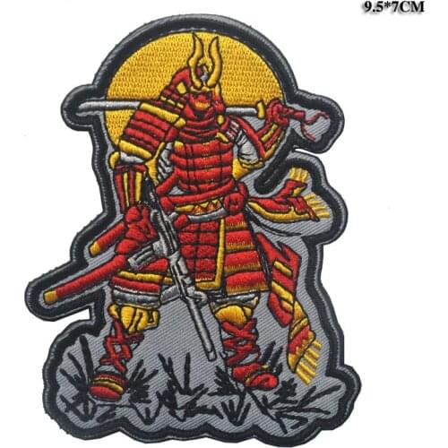 Embroidered Retro Ninja Japan Samurai Patch tactical warrior patches hook and loop military badges for coth bag