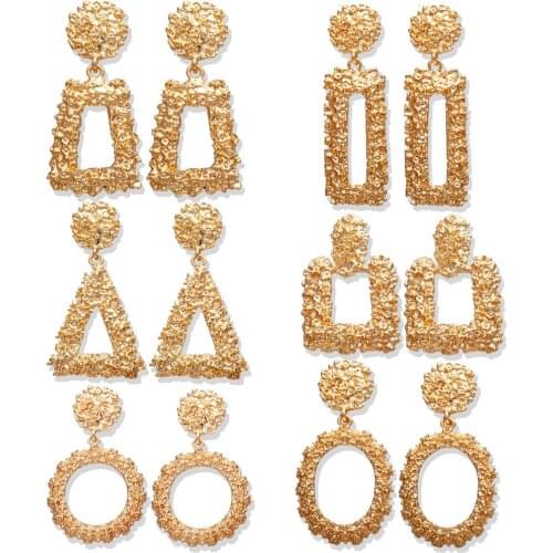 Boucle Oreille Femme Gold Earrings for Women Vintage Korean Fashion Geometry Trend Statement Tassel Earrings Aretes De Mujer