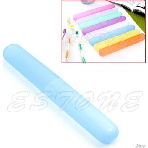 1Pc Portable Toothbrush Holder Travel Camping Protect Clean Tube Cover Case random color-W110
