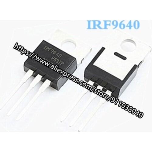 10PCS/LOT 100%New original: IRF9640PBF IRF9640 IRF 9640 - MOSFET P-Channel 200V 11A TO-220AB/TO-220-3