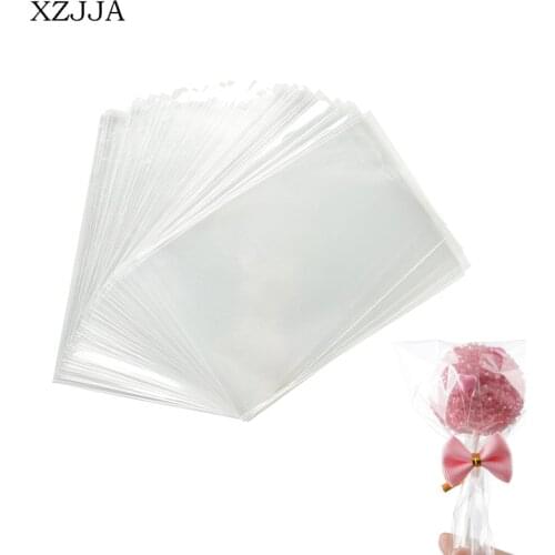 100PCS Transparent Cookie Lollipops Candy Bag Wedding Party Supplies Clear Gift Bag Biscuits Snack Baking Packaging Plastic Bags