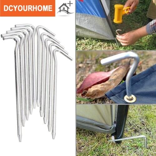 10x Alluminum Alloy Tent Peg Stake Hook Pin Outdoor Traval Survival Kits