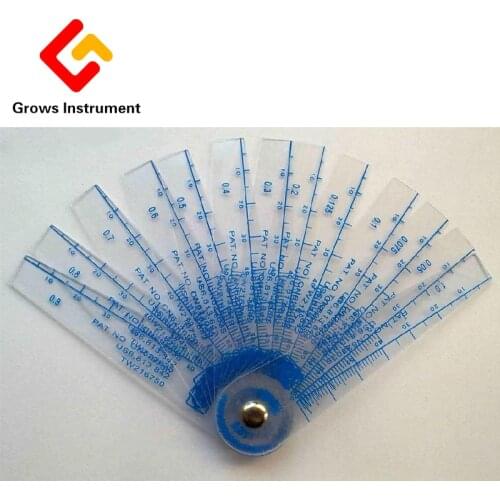 13 Blades Metric Feeler Gauges Thickness Gap Metric Filler Feeler Gauge Metric Measurement 0.05 to 1mm Plastic Measuring Tools