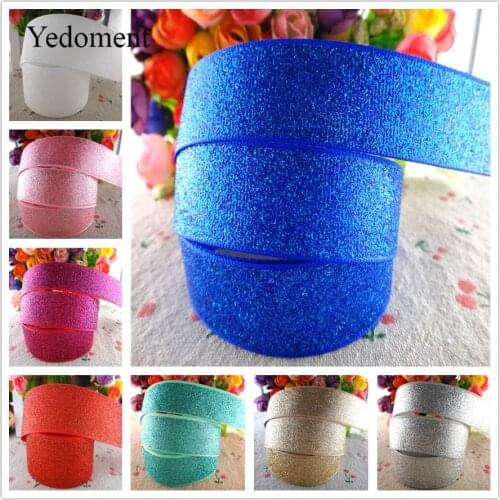 18112401, 1.5" 38mm 10 yards glitter foil printed grosgrain ribbons gift packaging DIY handmade materials