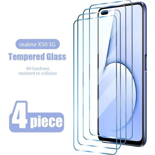 4PC Protective Glass On Realme GT GT Neo 8 8 Pro 7 7 Pro 6 6 Pro Tempered Glass For Realme C21 C3 C25 C11 Q3 Pro Narzo 30 5G X7
