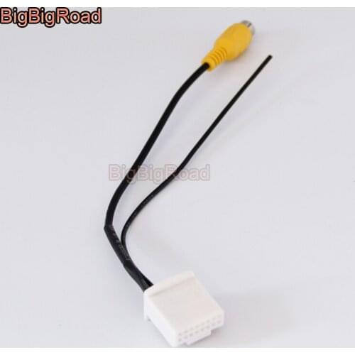 BigBigRoad Car Rear View Camera RCA Adapter Connector Cable 16 Pins For Toyota Camry XV50 2012 2013 2014 2015 2016