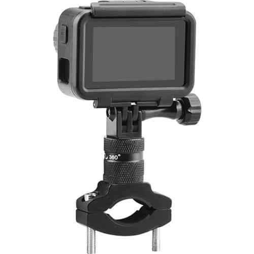 360° Rotation Bicycle Motorcycle Handlebar Aluminum Clip Bracket Mount Holder for Osmo Action Gopro Hero 5 6 7 8 Sports Camera