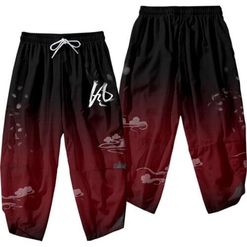 Floral Printed Women Men Harem Pants Harajuku Japanese Streetwear Vintage Casual Mens Loose Elastic Trousers