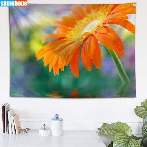 Gerbera Flowers Custom Tapestry Wall Tapestry Wall Hanging Blanket Bedroom Farmhouse Decor Boho Decor Home Decoration