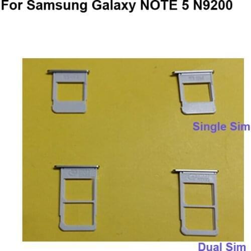 For Samsung Galaxy Note 5 New Tested Good Dual Sim Card Holder Tray Card Slot N9200 Single Sim Card Holder N9208 N9209