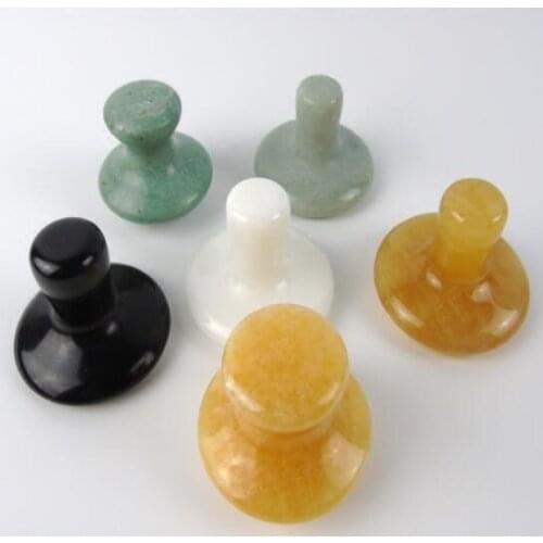 SPA energy stone natural scraping plate mushroom head/facial beauty massage stone dialing rod