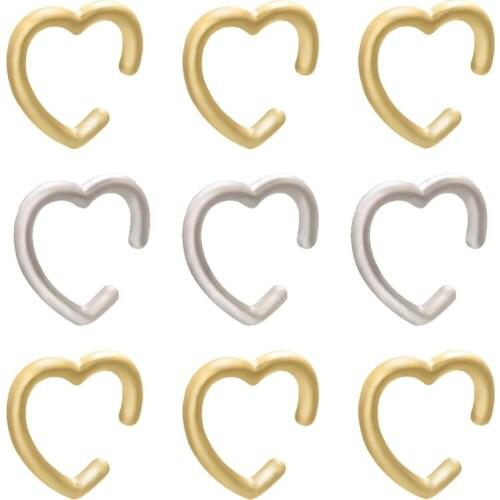 ZHUKOU 1piece 18.5x19.5mm heart Ear Cuffs Gold color Ear Cuff Clip Earrings for women No Piercing Fake Cartilage Earring VE176