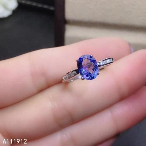 KJJEAXCMY fine jewelry natural Tanzanite 925 sterling silver new women ring support test trendy