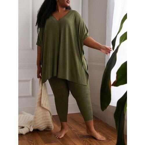Summer Fashion Casual Women Clothing Lounge wear Plus Size Pajamas Sets