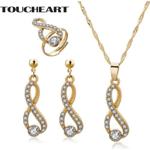 TOUCHEART Hot Unlimited Wedding Earrings Necklaces Rings Sets Suit For Women Bridal Crystal Statement Boho Jewelry Set SET190008