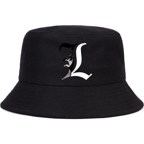 Anime Death Note Reaper Hunter Sea Wine Fisherman Hat Women Death Note L Lawliet Hat Men Sunscreen Unisex Harajuku Bucket Hats