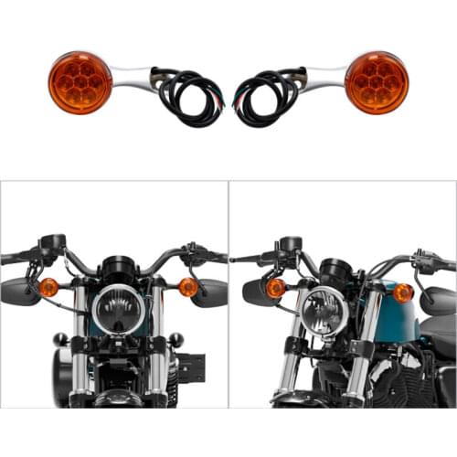 Motorcycle Front Turn Signal Indicator Amber LED Lights For Harley Road Glide 2015-2020