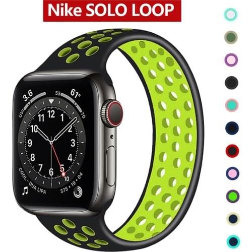 Solo Loop for Apple Watch Band 44mm 40mm 38mm 42mm Breathable Elastic Belt Silicone bracelet band iWatch series 3 4 5 SE 6 Strap