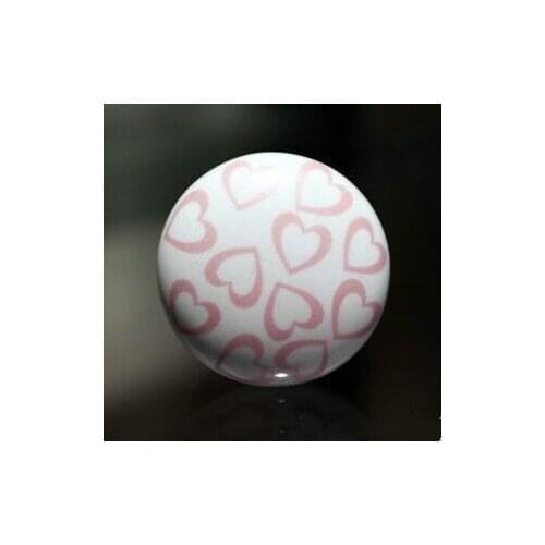 Pink love heart ceramic drawer cabinet knob handle 38mm pink porcelain kids knob cartoon dresser cupboard furniture handles