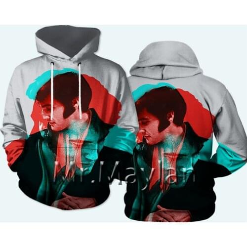 The King Elvis Presley 3D Hoodies Men/women Hipster Fans Streetwear Outfit Spring Boy Hiphop Hood Sweatshirts Tops Clothes WR22