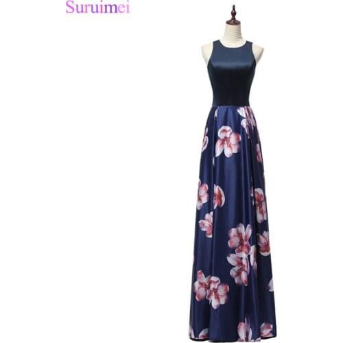 Robe de Soiree Evening Dress Vintage Print Party Dresses 2017 New Arrival Chiffon Long Floral Evening Gowns Dresses Vestidos De