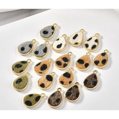 Diy jewelry earrings/necklace pendants accessory 30pcs/lot autumn color spot geometric Water drop shape alloy charms