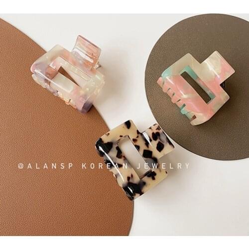 French retro acetate mermaid leopard print clip hairpin simple ponytail clip Korean ins temperament lazy shark clip