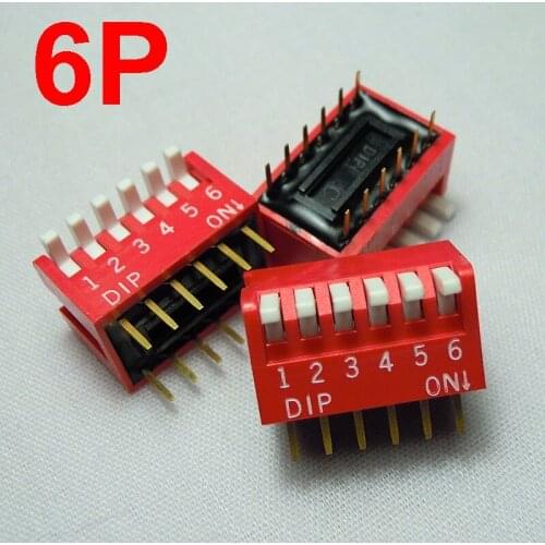 10pcs/lot 2.54mm 6Pin side of the dial piano key style 6pin DIP switch side DIP switch