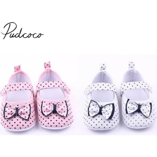 2019 Baby Summer Shoes Newborn Toddler Boy Girl Anti-slip Sole Crib Shoe Bowknot Dot Print Casual Sneaker For 3-12Months Baby