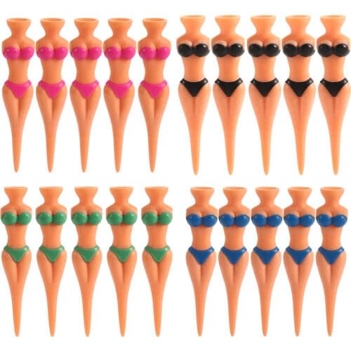 5 Pcs/Lot Plastic Golf Tees Sexy Bikini Lady Model Golf Holder Practice Training Golf Tees