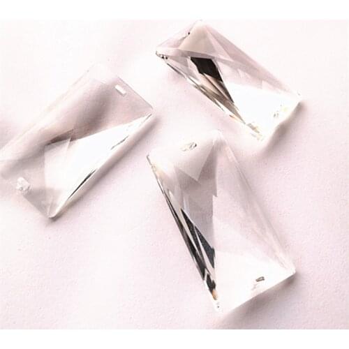 Free Rings) 20pcs 55mm Clear K9 Crystal Faceted Rectangular Chandelier Pendants Out Door Christmas Tree & Wedding Decoration