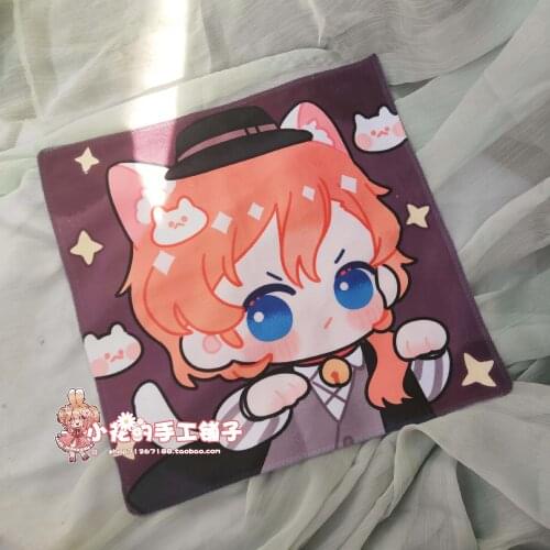 Bungou Stray Dogs Osamu Dazai Nakahara Chuya Atsushi Ryuunosuke Cosplay Daily Student Cute Facecloth Sop Up Washcloth Hand Towel
